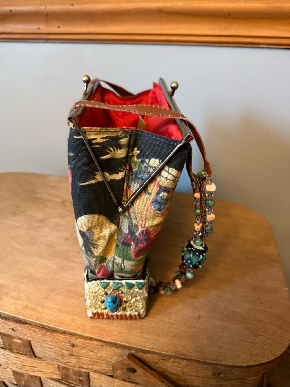 Mary Frances "Happy Trails" Western Cowboy Beaded Handbag. - Picture 15 of 17
